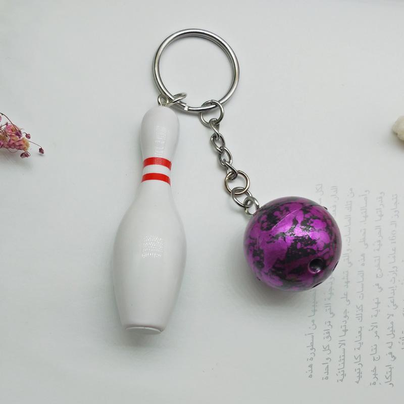 New Design Bowling metal Keychain Car Key Chain Key Ring Sports Keyring pendant For Man Women Gift #1-17164