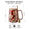Self designed 700ml office water cup with Chinese style hand-painted ceramic mug