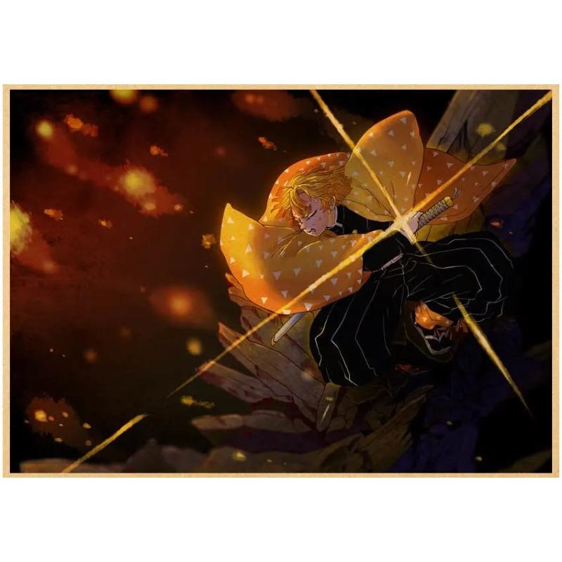 Demon Slayer Zenitsu Agatsuma Anime Wall Poster Vibrant Bedroom Decor for Anime Fans Perfect for Home or Office HighQuality Pri