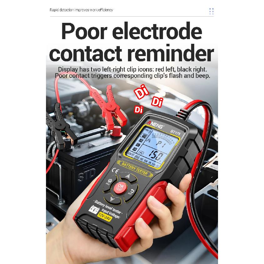 12V 24V Car Lead-Acid Battery Tester Analyzer Auto Load Test ANENG BT175 50~ 1999CCA Charging Circuit Loads Diagnostic Tools
