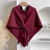 Solid Color Triangle Scarf Soft Sweater Shawl Cape Casual Knitted Shawl
