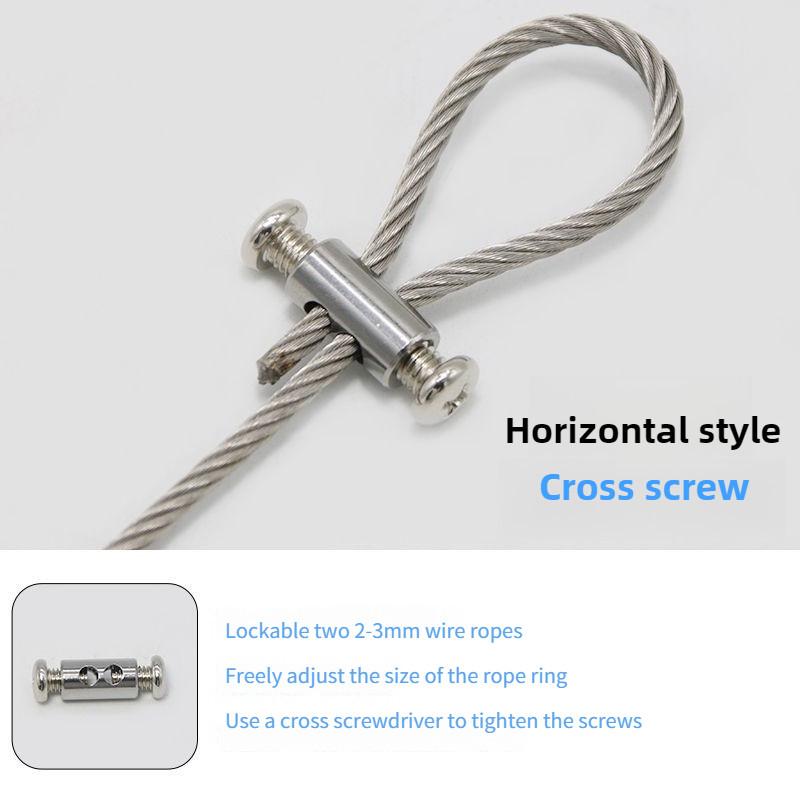 Стальной трос Пряжка Блокирующая втулка Замок Нержавеющая сталь Самоблокирующийся патрон Универсальная пряжка Полная коллекция Фиксированная пряжка