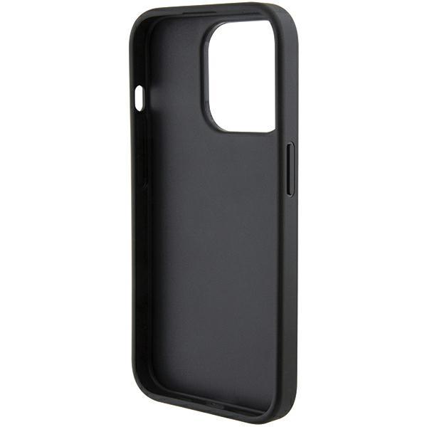 Etui do iPhone 15 Pro Ferrari Grip Stand Metal Logo Czarne