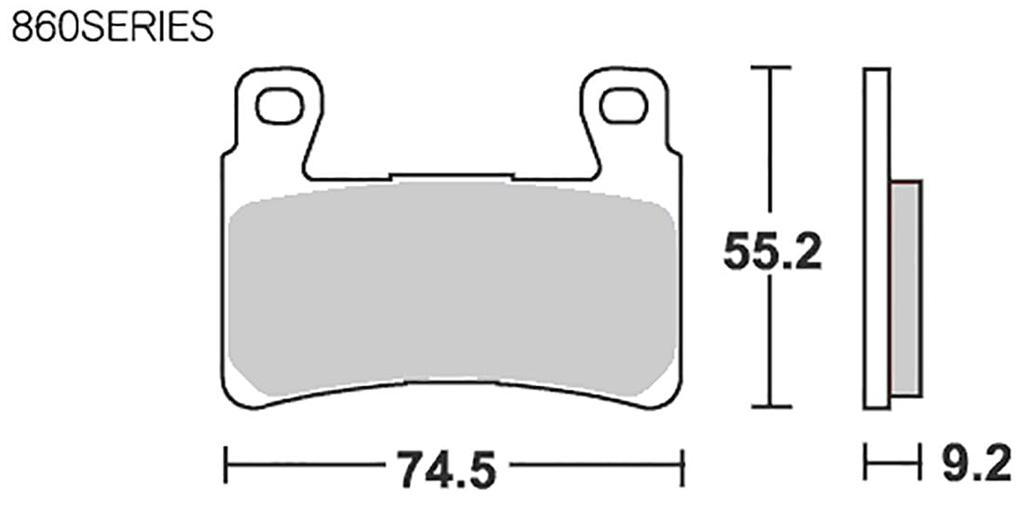 KITACO SBS 860HS Sintered Metal Brake Pads for Harley-Davidson XR1200/XR1200X (Product Code: 777-0860020)