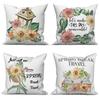 Throw Pillow Cover Home Decor Sofa Decorative   Spring Daisy Flower Letter Cushion