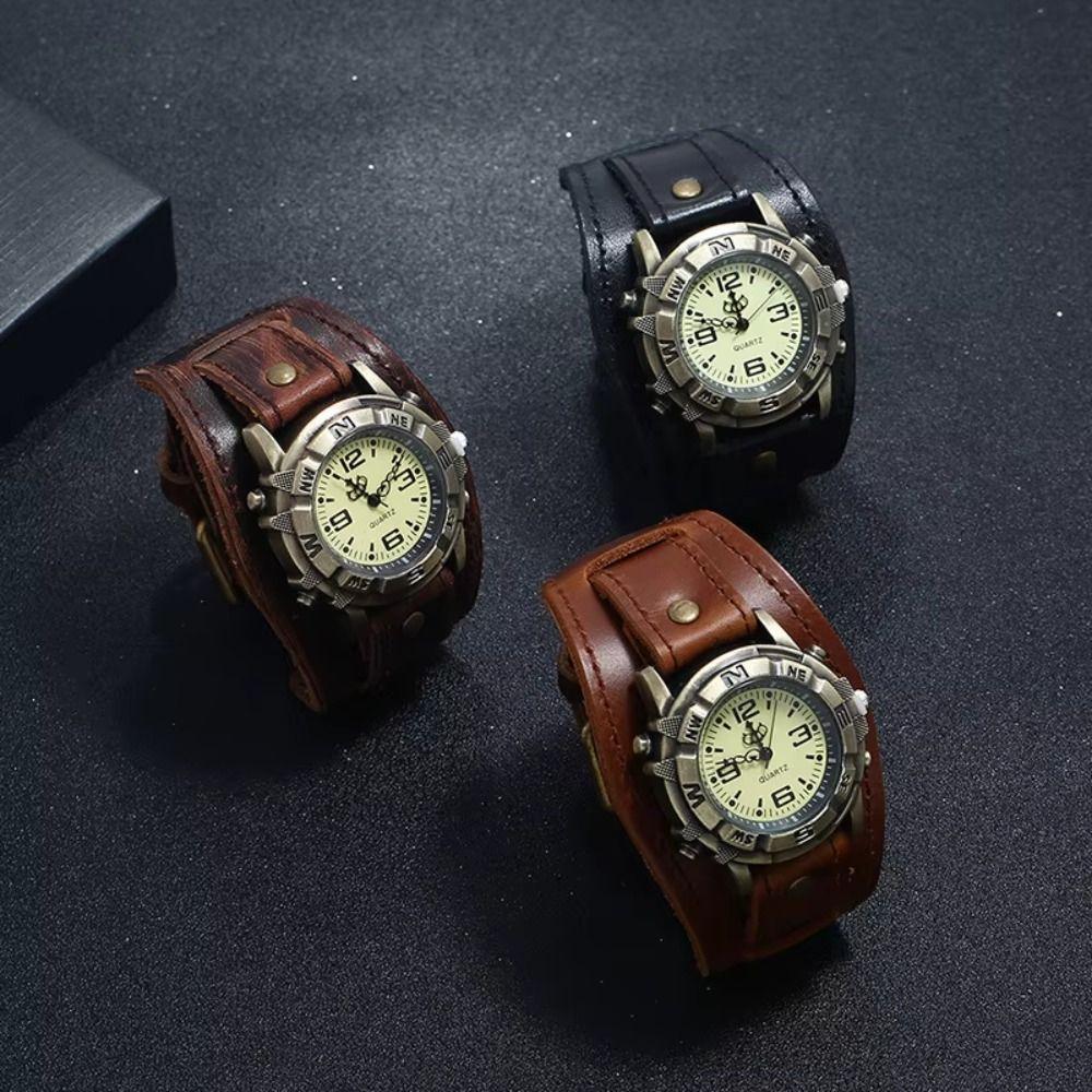 Cowhide Strap Leather Strap Watch Black Brown Watch Bracelet Fashion Cowhide Bracelet Watch Casual
