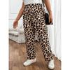 High Waist Leopard Print Casual Pants Loose Straight Versatile Wide Leg Pants Women's Clothing