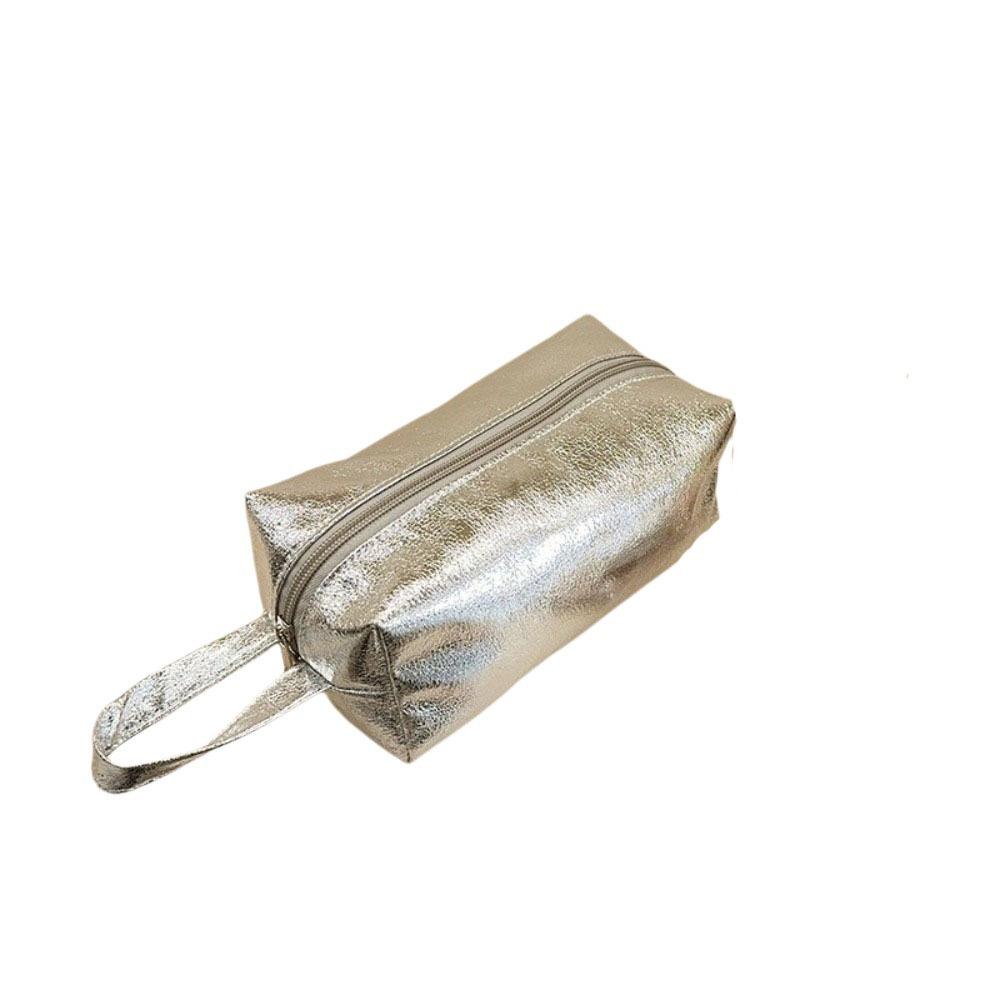 Solid Color Bright PU Makeup Bag Wallet Small Item Bag Fashion Zipper Cosmetic Bag Women