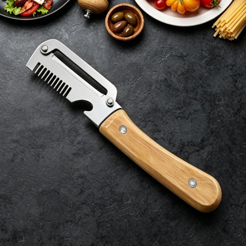 WXCOO Stainless Steel Kitchen Fruit Knife Vegetable Peeler 2-in-1 Bottle Opener Fruit Peeler for Peeling Potato Pumpkins Peeler