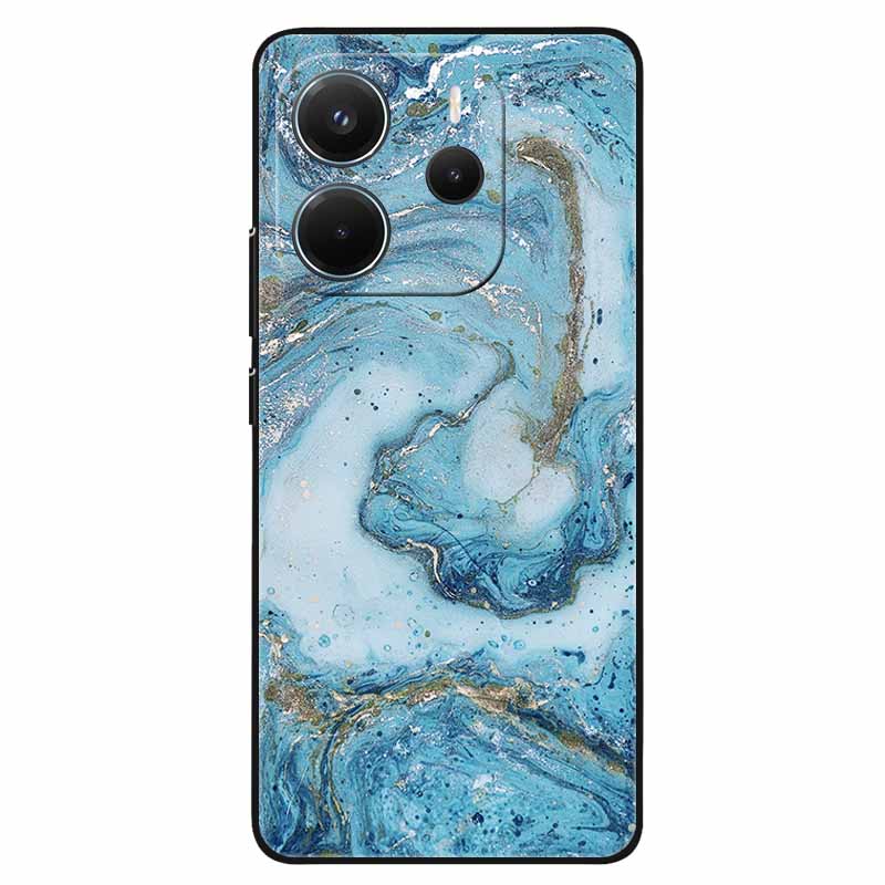 For Redmi Note 14 4G Case Marble Soft TPU Black Phone Cases for Xiaomi Redmi Note 14 5G Global Silicon Cover On Note14 2025 Capa