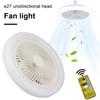 2 в 1 Потолочный вентилятор Светодиодная лампа Пульт дистанционного управления Бесступенчатая регулировка яркости Патрон E27 Низкий уровень шума Бесшумное светодиодное декоративное освещение Тихая люстра