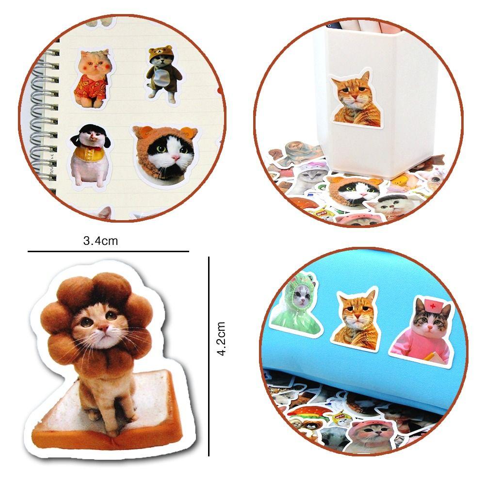 100Pcs DIY Cat Stickers PVC Kawaii Stickers Cute Funny Stickers Kids Sticker