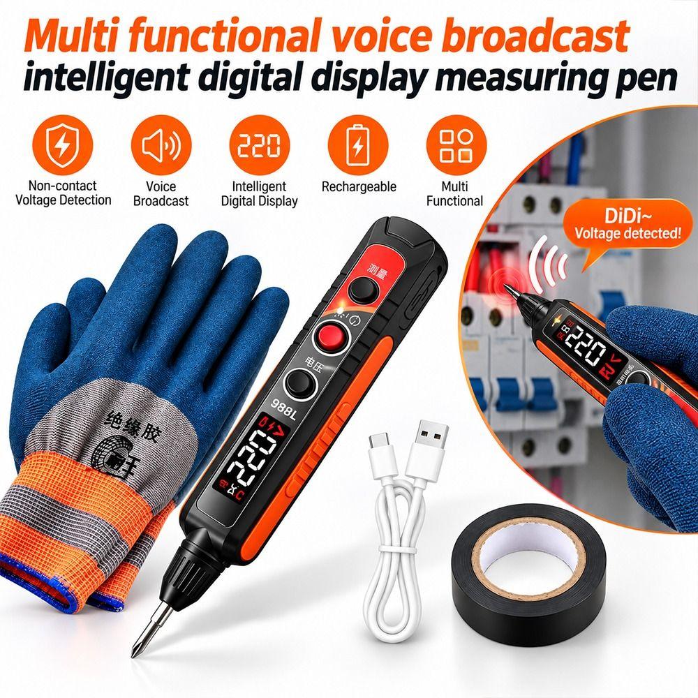 Non Contact Voltage Tester Pen LED Digital Display Electrician Tester Home Electrical Testing