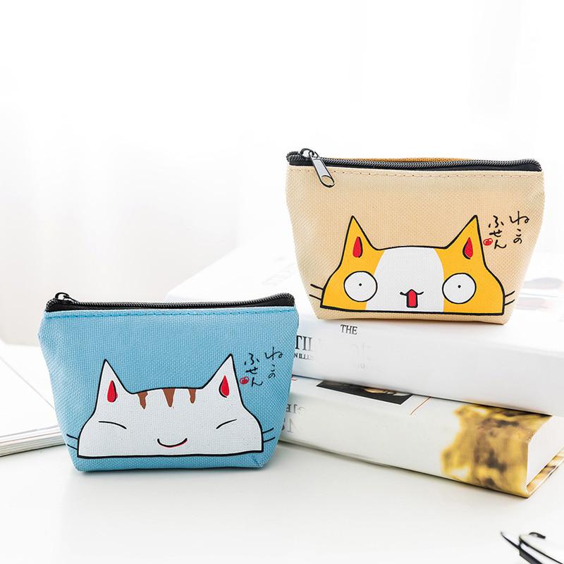 Cat Coin Purse Women Wallet Small Cute Cartoon Animal Card Holder Key Bag Kid Children Purse