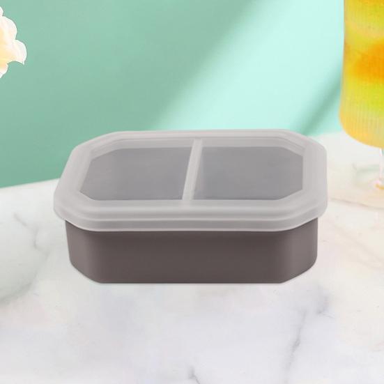 Силиконовый ланч-бокс с двойным отделением, контейнер для бенто, портативный, подходит для микроволновой печи, для приготовления еды на работу, в школу, на пикники