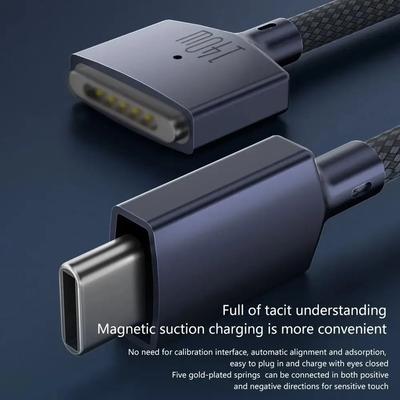 Кабель-конвертер для зарядки ноутбука USB Type C - Magsafe 3, магнитный, 140 Вт, PD, 2 м для MacBook Air/Pro A2442 A2485 A2681