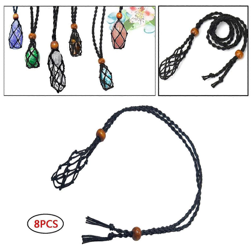 Adjustable Necklace Cord Empty Stone Holder for Pendant DIY Craft Black