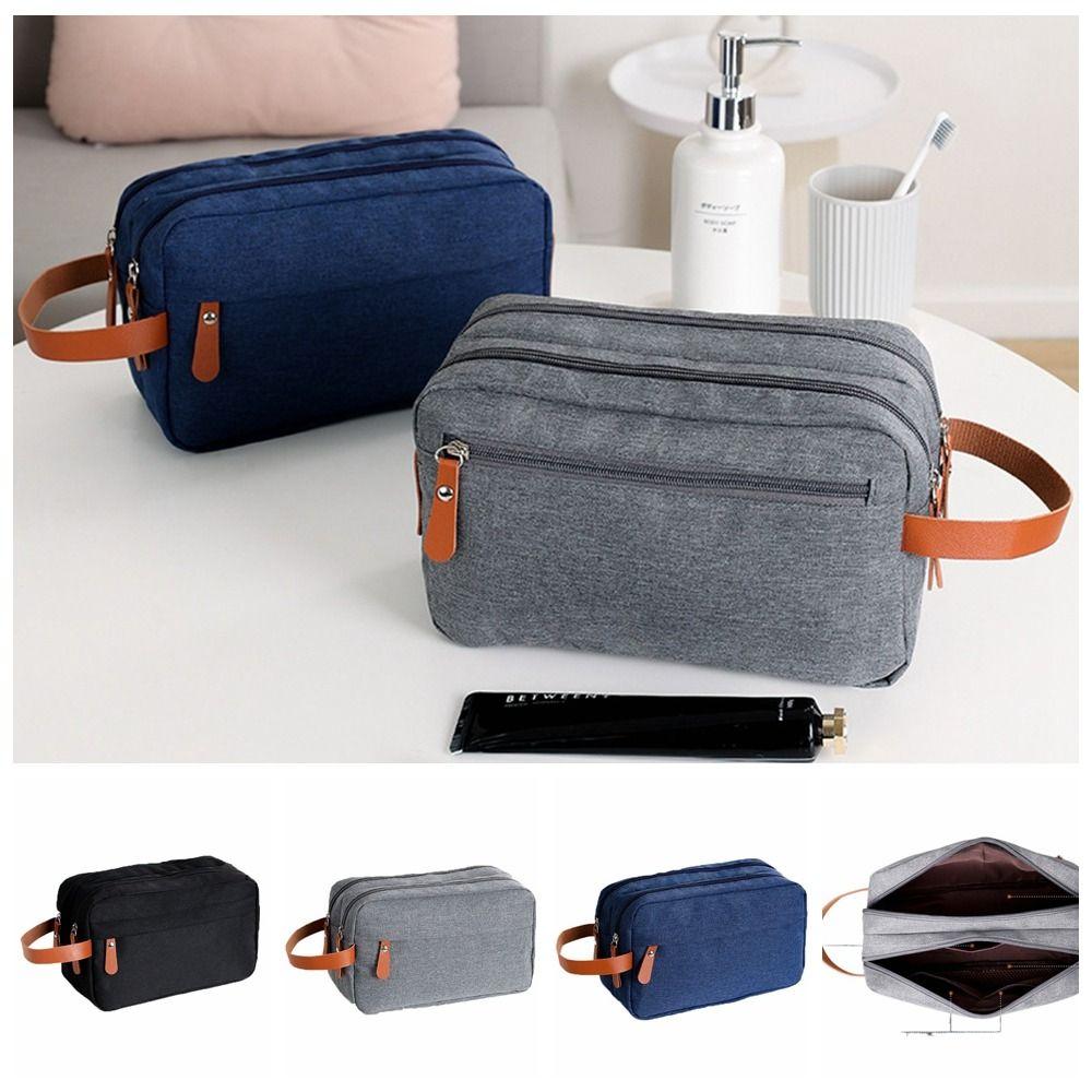Large Capacity Make Up Bag Oxford Canvas Beauty Wash Pouch Elegant Mens Toiletry Bag Outdoor