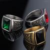 Панк Высококачественное Кольцо с Разноцветными Камнями для Мужчин Женщин Хип-Хоп Кленовый Лист Узор Кольцо из Нержавеющей Стали Ювелирное Изделие Подарок Дропшиппинг