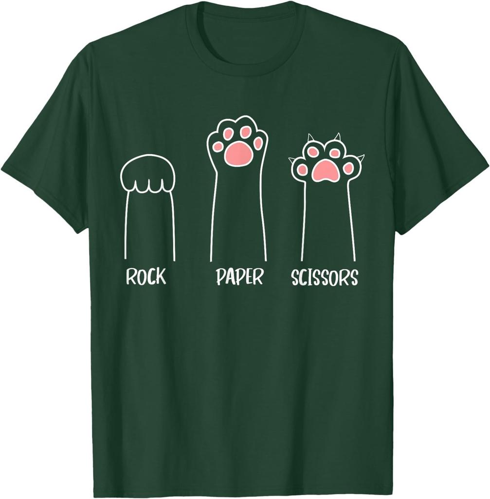 Introvert Cat Animal Rescue Pet Lover Apparel Rock Paper Scissors Hand Game Cute