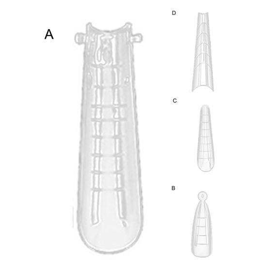 60 шт., искусственные кончики для ногтей, градуированные наращивание ногтей, прозрачная форма гроба, быстрое наращивание, формы для ногтей для маникюра