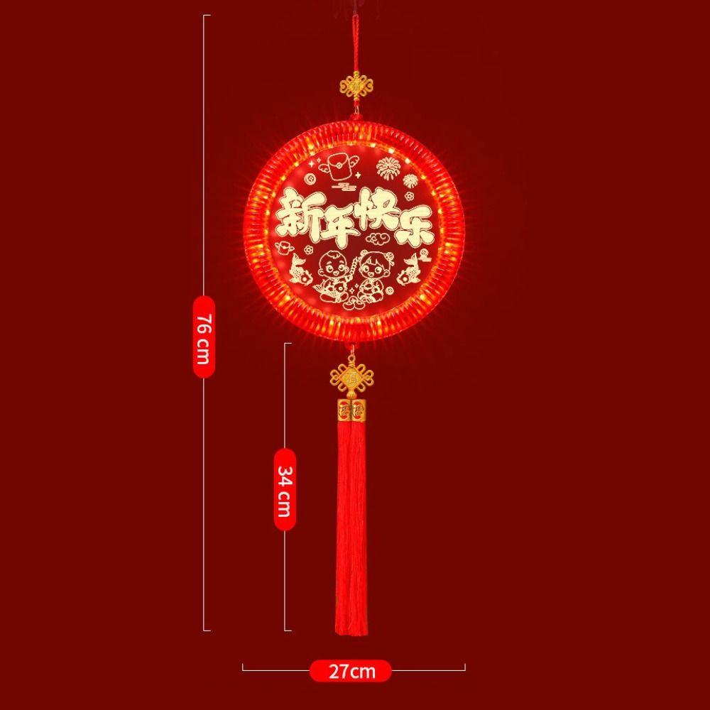 3D Glowing New Year Lantern Easy Hanging Good Luck Design Red Hanging Lanterns Pendant Style Year Of The Horse Hanging Lights