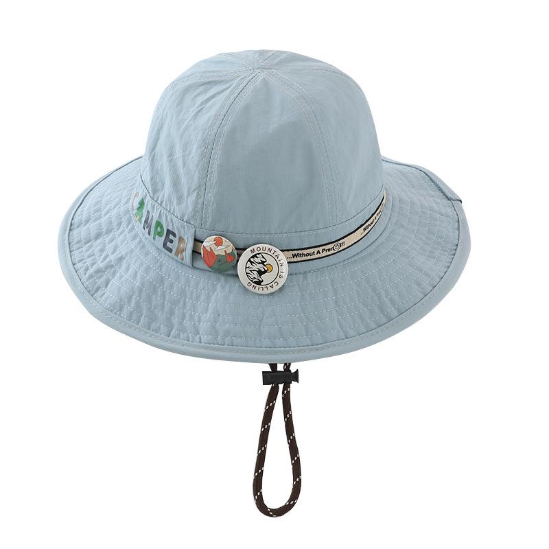 Summer children's sun hat outdoor UV protection children's sun protection hat breathable large brim sunshade baby bucket hat