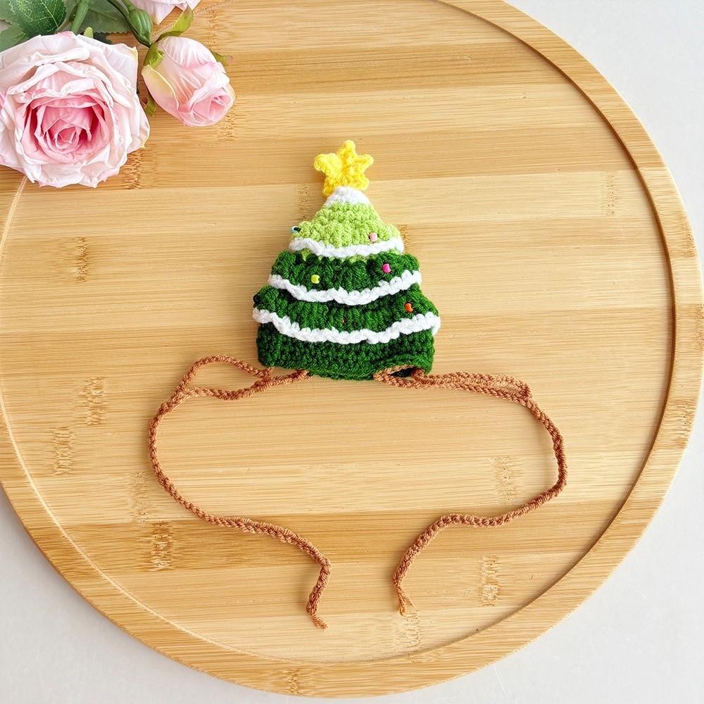 Soft Texture Christmas Cat Scarf Handmade Dog Holiday Bib Pet Tree Hat  Winter Walk