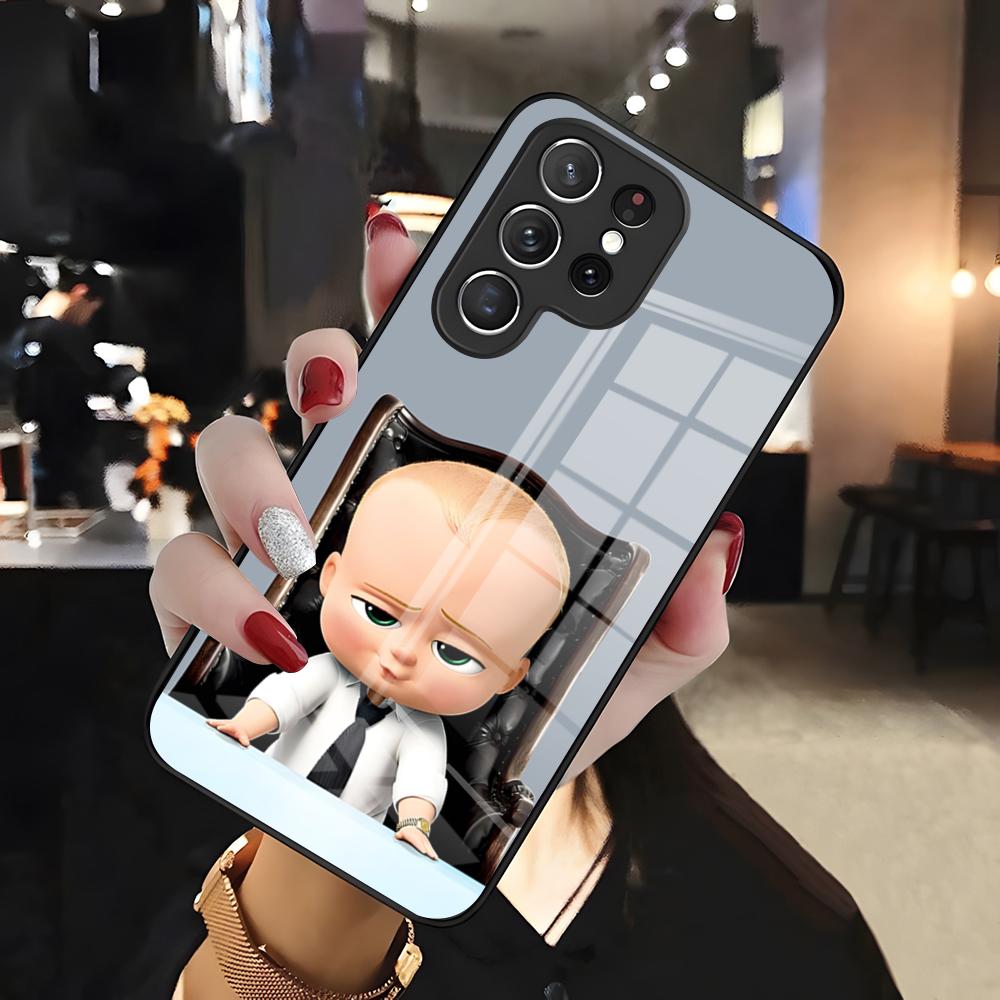 Чехол для телефона Baby B-Boss для Samsung S26 S25 Edge Ultra 24 23 22 21 Ultra Plus Fe A55 56 15 4G 5G Стеклянная крышка