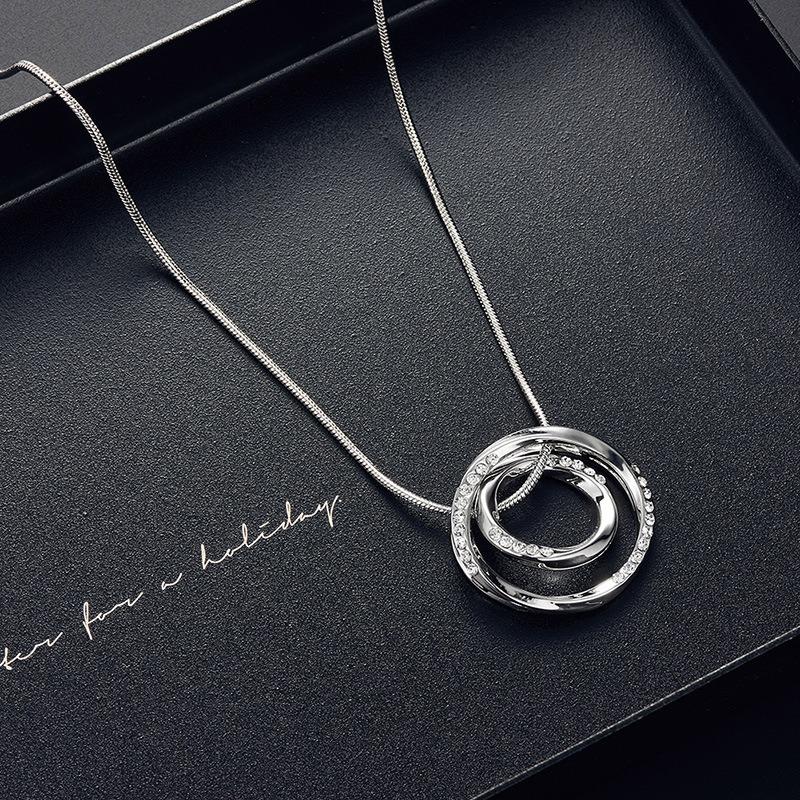 Модный комплект украшений Charm Personality Circle, ожерелье и серьги для женщин