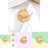 Creative Cartoon Flame Shaped Brooch Alloy Pin Adorable Unique Fashion Accessory For Men And Women