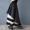 Dimanaf 2025 Новые Весна Лето Плюс Размер Женские Юбки Винтажные Твердые Эластичные Плиссированные Кружевные Юбки Свободные Высокая Талия