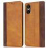 For Sony Xperia 10 VI Case Calf Texture 3 Card Slots Color Splicing Leather Phone Cover