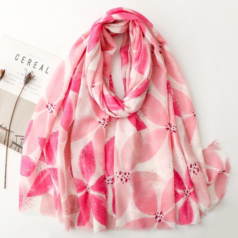 Bohemian Women Viscose Scarf Big Size 88*180cm Cotton Linen Feeling Leaf Soft Shawl Tassel Hijab Wrap Summer Soft Beach