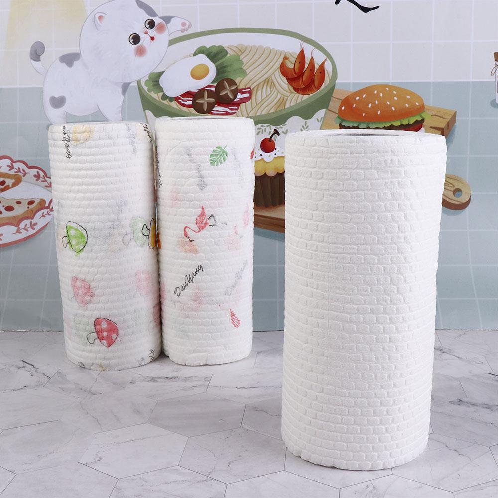 Non-woven Fabric Disposable Kitchen Paper Thickened Kitchen Dishcloth Rolls The Lazy