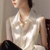 Женская атласная блузка без рукавов высокого класса в французском стиле для лета