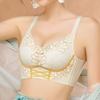 Новое нижнее белье, кружевной бюстгальтер без стального кольца, антипровисающий бюстгальтер с боковой грудью и сборками