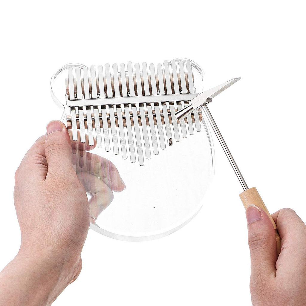 17-Key Transparent Acrylic Bear Kalimba with Storage Case
