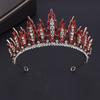 Модные красные диадемы, свадебные комплекты ювелирных изделий для женщин, свадебные короны, серьги, комплекты с диадемами, аксессуары для вечеринок для девочек