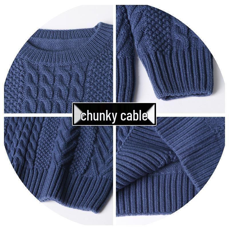 Мужской кардиган крупной вязки «косы» на осень/зиму 2025 - Корейский стиль, свободный трикотаж для пар