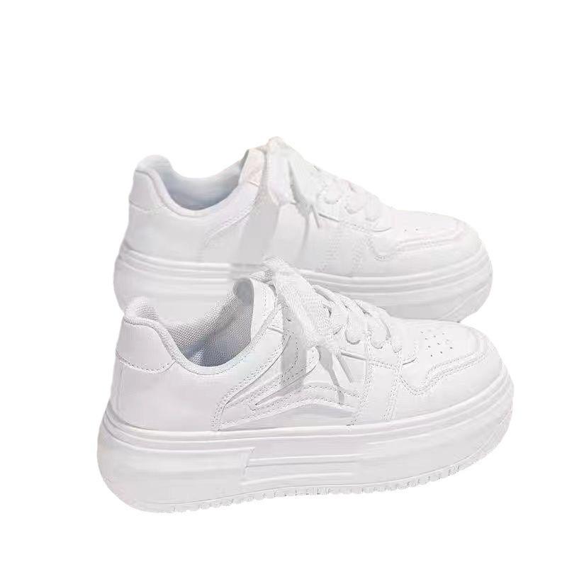 Кроссовки для сноуборда Milk Huhu женские летние 2024 года, новые универсальные маленькие белые туфли с круглым носком, на шнуровке, простые повседневные взрывные спортивные туфли