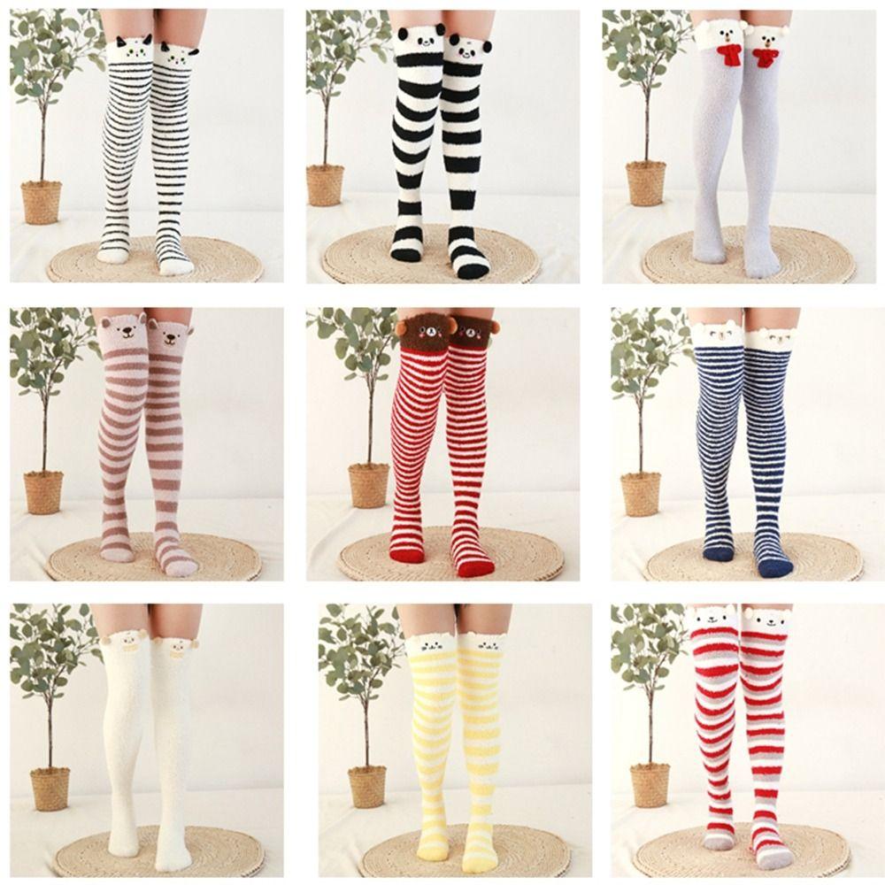 Зимние теплые моделирующие гольфы до колена 3D пушистые напольные носки милые коралловые флисовые носки женские