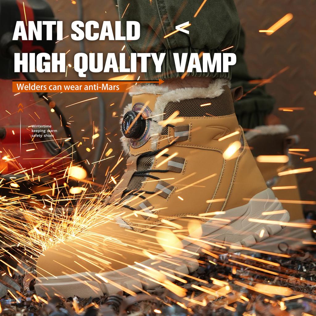 Осенне-зимние рабочие защитные ботинки мужские со стальным носком водонепроницаемые легкие защитные защитные ботинки мужские размеры обуви