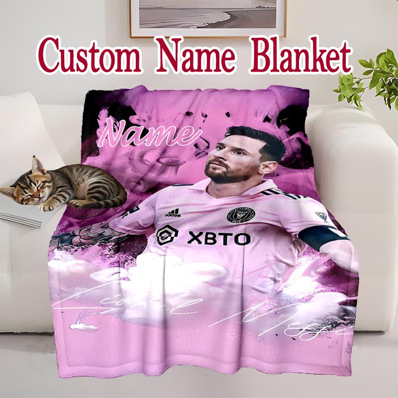 1pc Cozy Print Blanket, Club Internacional de Fútbol Miami (1) Blanket Appropriate for Home Picnic and Travel Adventures