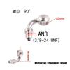 Automotive Stainless Steel Brake Hose Fitting Connector Adapter M10 0 °28°90°Male16X1.5 10X1Female Crimping Joint Universal Moto