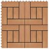 VidaXL 11x WPC Terrace Tile 30x30 Cm 1 M² Teak Color Path Tile 45027