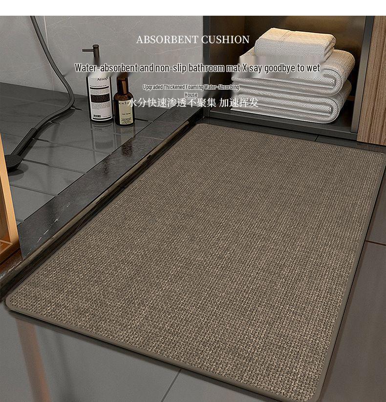 Льняной диатомитовый коврик для ванной с противоскользящим покрытием: Высокое водопоглощение, защита от падения для ванной комнаты и туалета