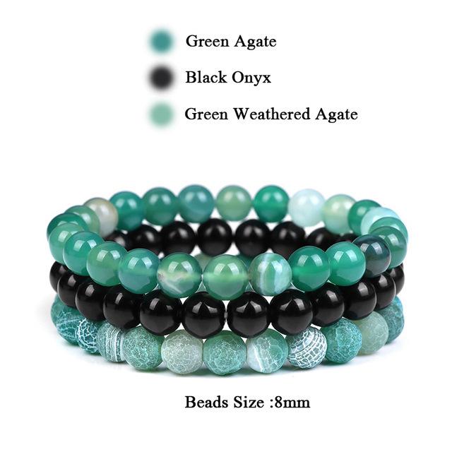 3шт. Браслет из натурального камня 8 мм, родонит, розовый кварц, аметисты, гематит, браслеты для женщин и мужчин, ювелирные изделия
