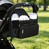 Stroller Storage Bag, for with Adjustable Straps, Waterproof Oxford Fabric Multi-Compartment Organize, for Baby Bottles Diapers Keys