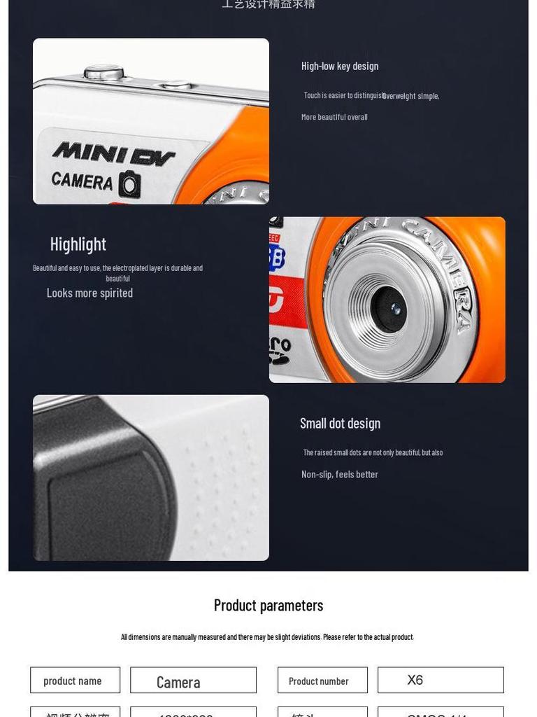 Mini HD Retro Camera for Kids - X6 Vlog Camcorder